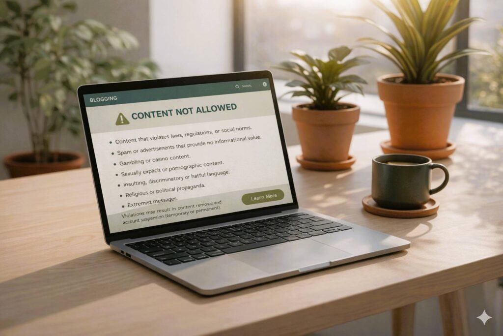 Niet toegestane content