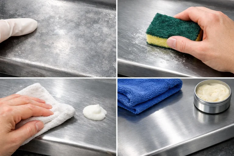 Aluminium met doffe plekken en aanslag wordt schoongemaakt en opgepoetst.